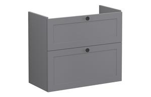 VitrA Root Classic 80cm 2 Drawer Slim Washbasin Unit - Matt Grey